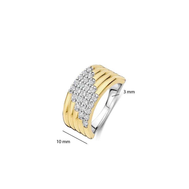 TI SENTO MILANO Stardust Layered Ring – L model in Silver 925 with Zircons