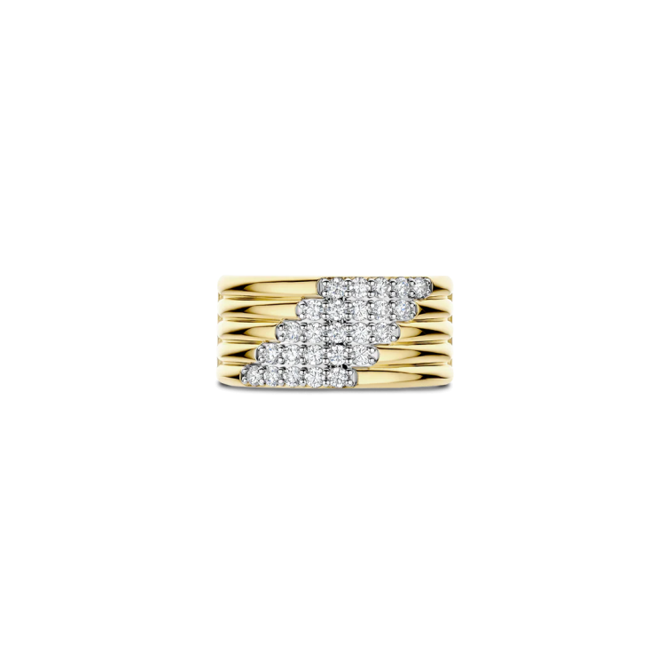 TI SENTO MILANO Stardust Layered Ring – L model in Silver 925 with Zircons