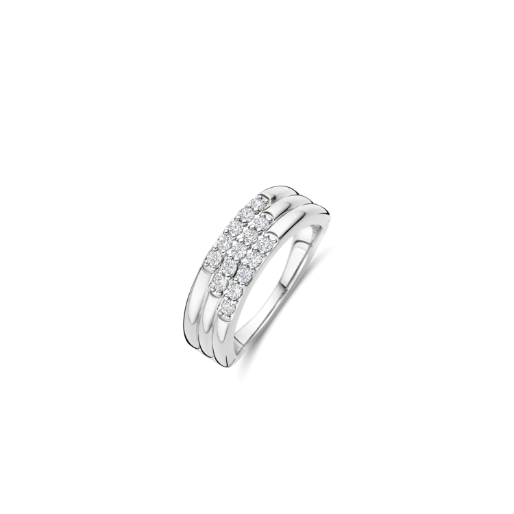 TI SENTO MILANO Stardust Layered Ring – M model in Silver 925 with Zircons