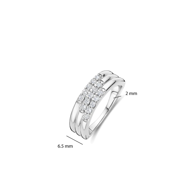 TI SENTO MILANO Stardust Layered Ring – M model in Silver 925 with Zircons