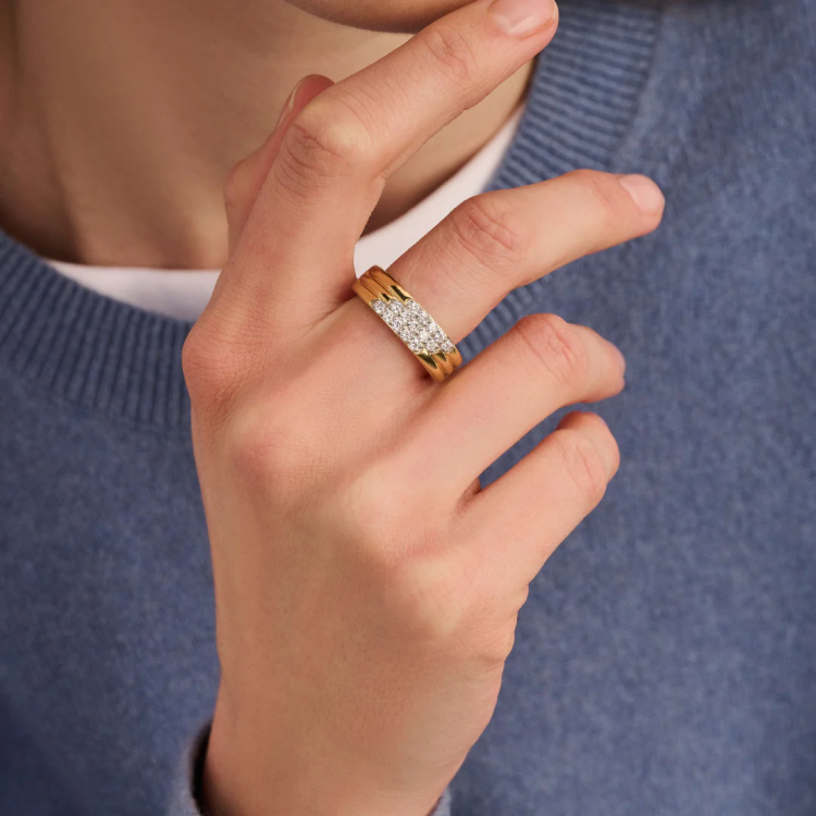 TI SENTO MILANO Stardust Layered Ring – M model in Silver 925 with Zircons