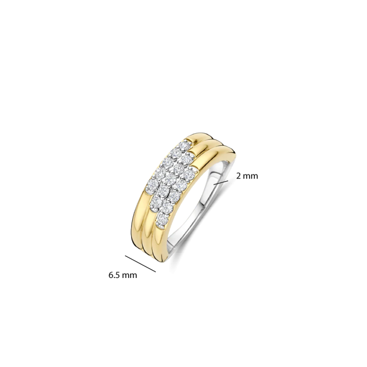 TI SENTO MILANO Stardust Layered Ring - M model in Silver 925 with Zircons