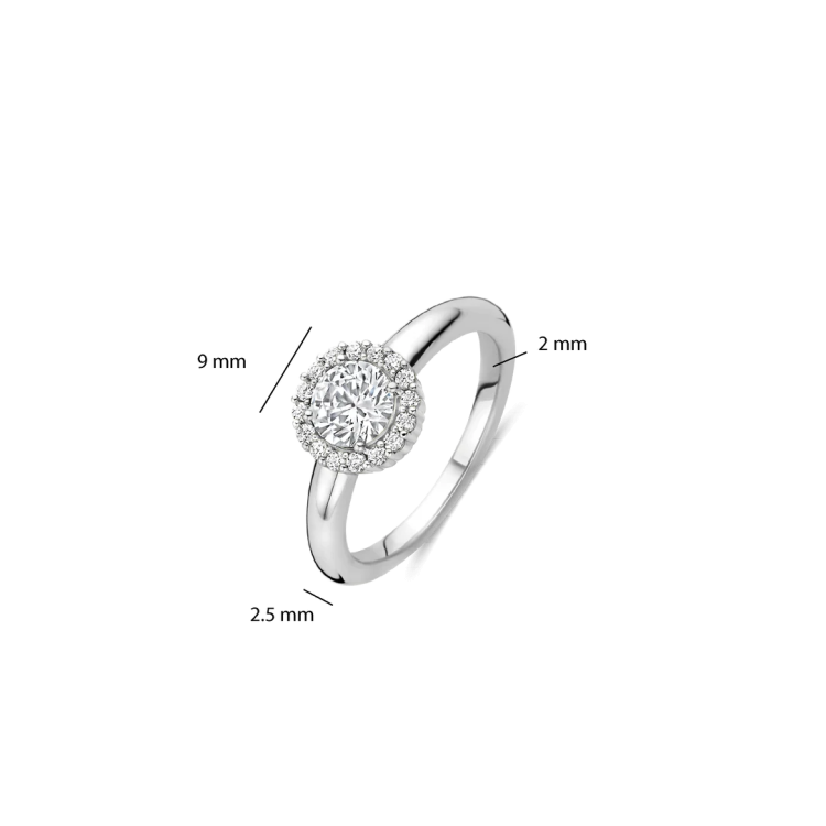 TI SENTO MILANO Classic Rosette Ring in Silver 925 with Zircons