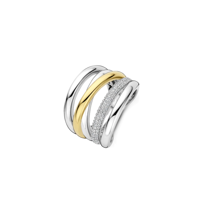 TI SENTO MILANO Structure Ring - L model in Silver 925 with Zircons
