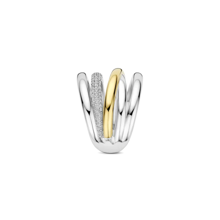 TI SENTO MILANO Structure Ring - L model in Silver 925 with Zircons