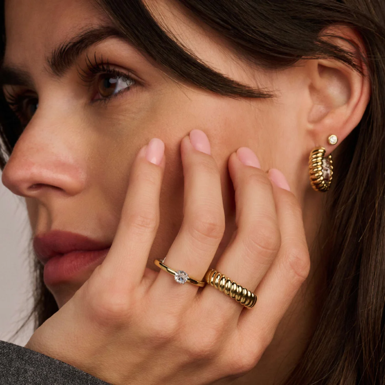 TI SENTO MILANO Vintage Ribbed Ring in Silver 925