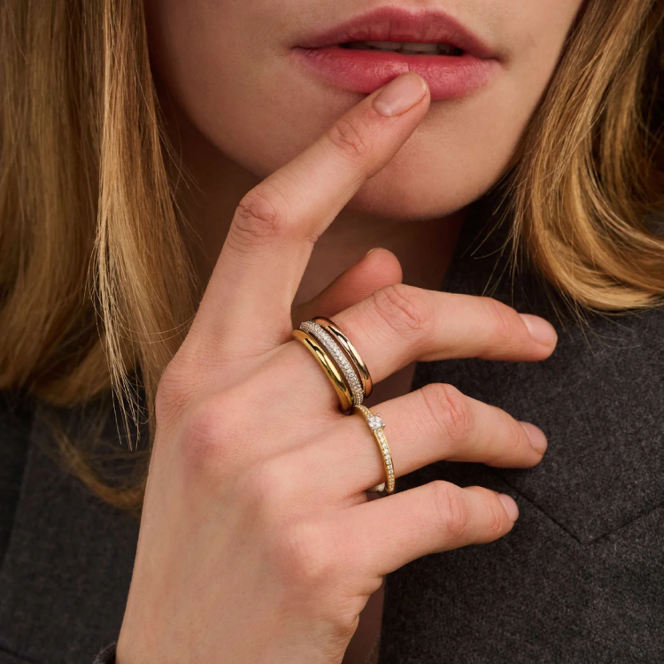 TI SENTO MILANO Tricolor Ring in Silver 925 with Zircons