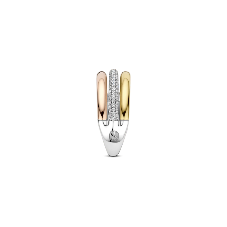 TI SENTO MILANO Tricolor Ring in Silver 925 with Zircons
