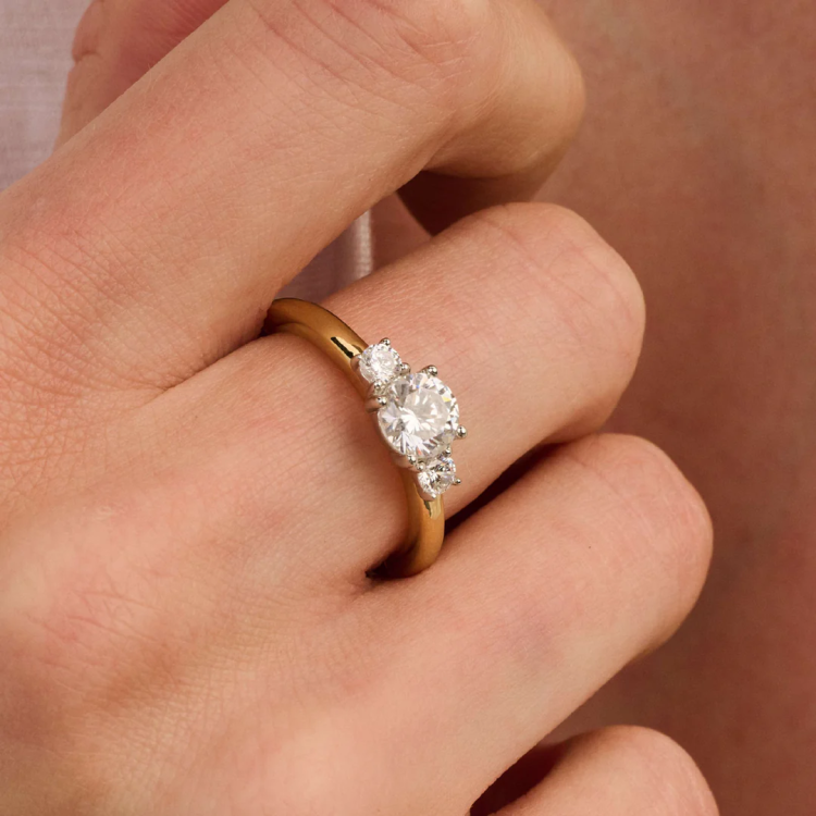TI SENTO MILANO Two Tone Classic Triple Ring in Silver 925 with Zircons