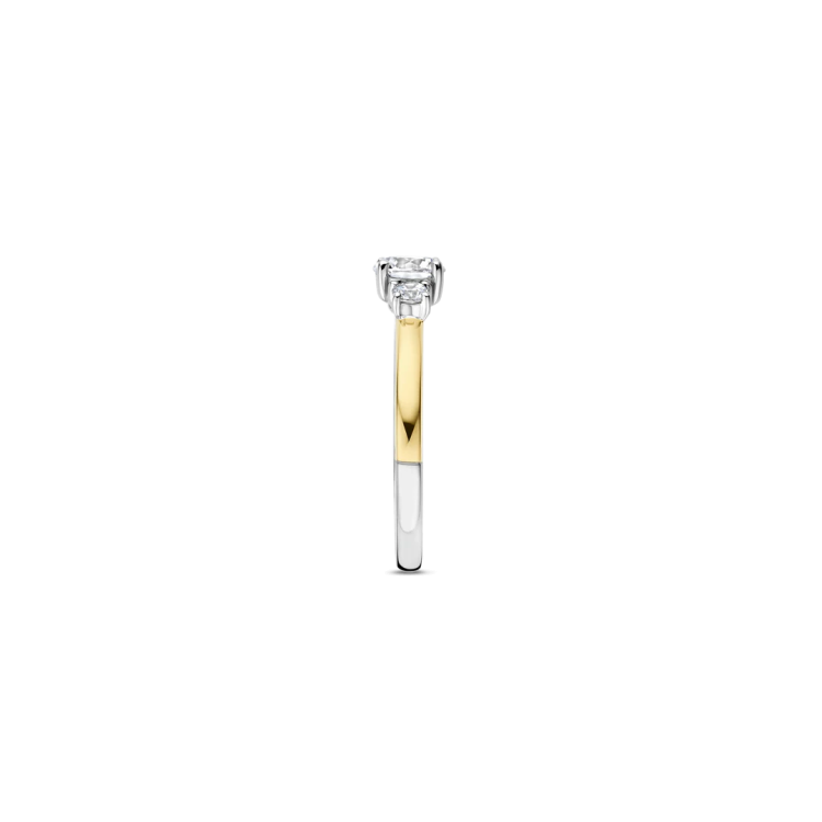 TI SENTO MILANO Two Tone Classic Triple Ring in Silver 925 with Zircons