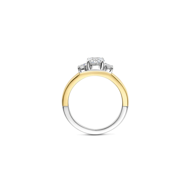 TI SENTO MILANO Two Tone Classic Triple Ring in Silver 925 with Zircons