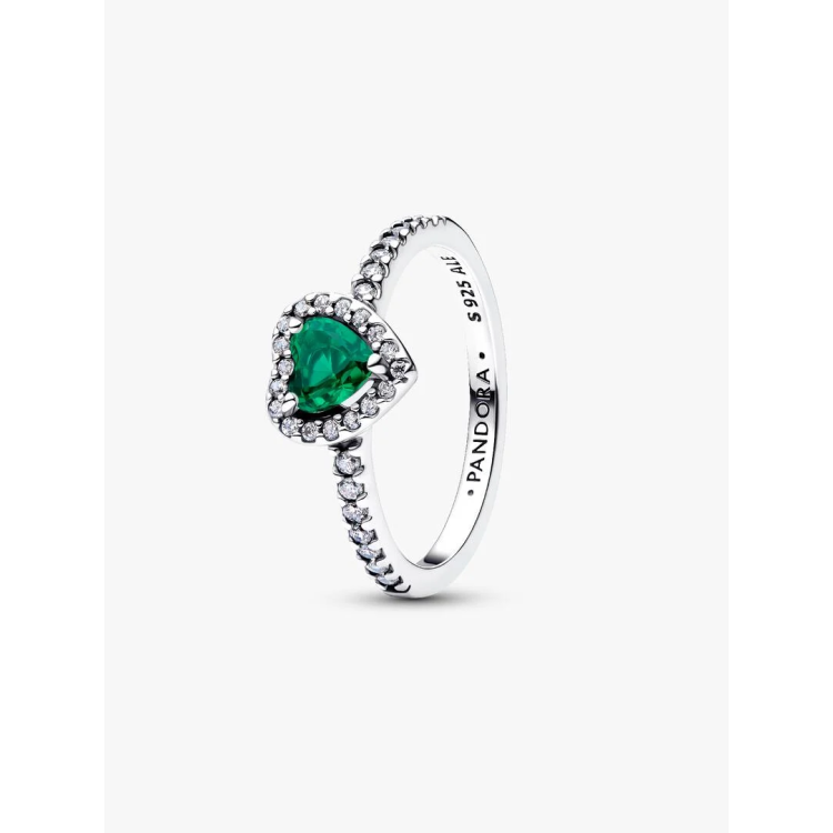 PANDORA TIMELESS Δαχτυλίδι με Πράσινη Υπερυψωμένη Καρδιά