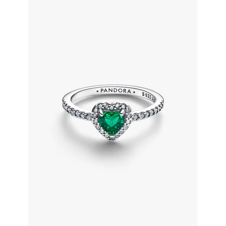 PANDORA TIMELESS Δαχτυλίδι με Πράσινη Υπερυψωμένη Καρδιά