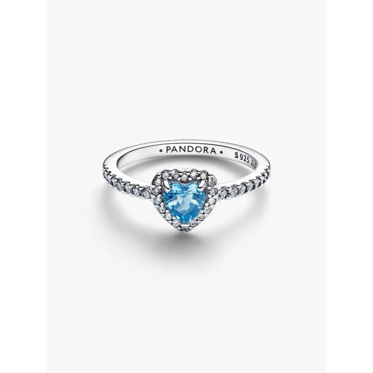 PANDORA TIMELESS Elevated Light Blue Heart Ring