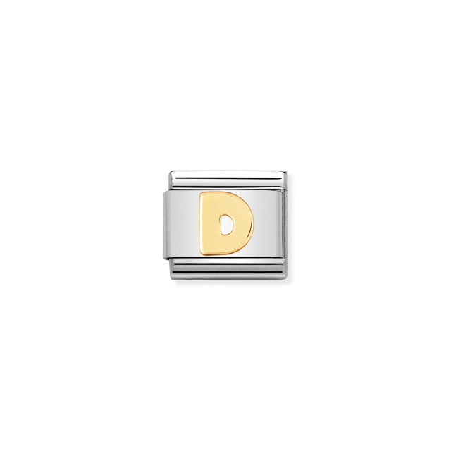 NOMINATION COMPOSABLE CLASSIC LINK LETTER D IN 18K GOLD