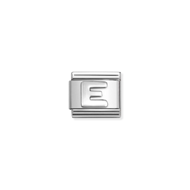 NOMINATION COMPOSABLE CLASSIC LINK LETTER E IN 925 SILVER