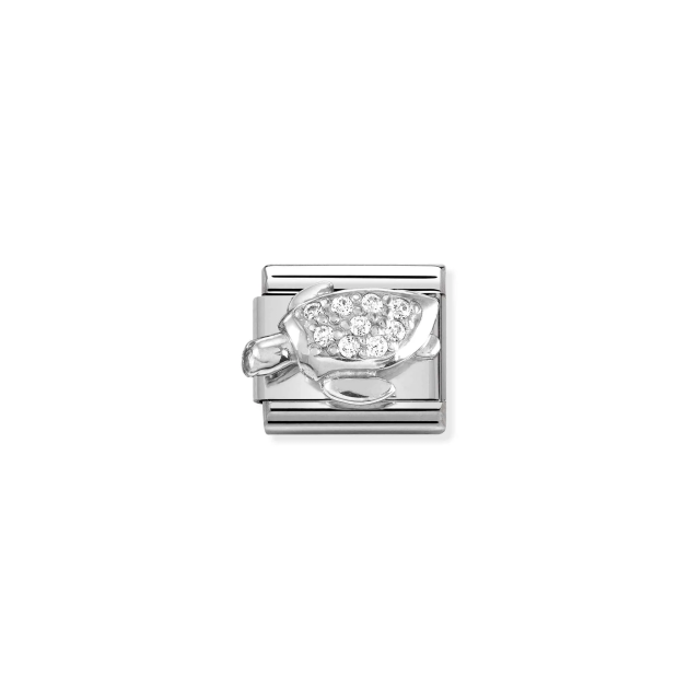 NOMINATION COMPOSABLE CLASSIC LINK TURTLE WITH CZ IN 925 SILVER