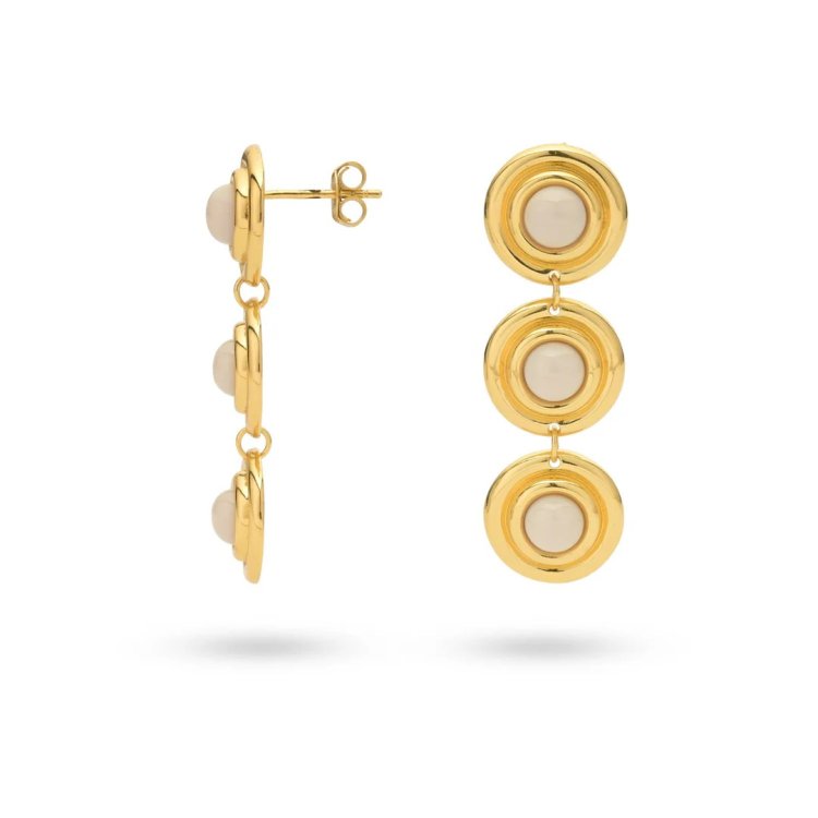 24KAE Statement EarringS with Pink Stones