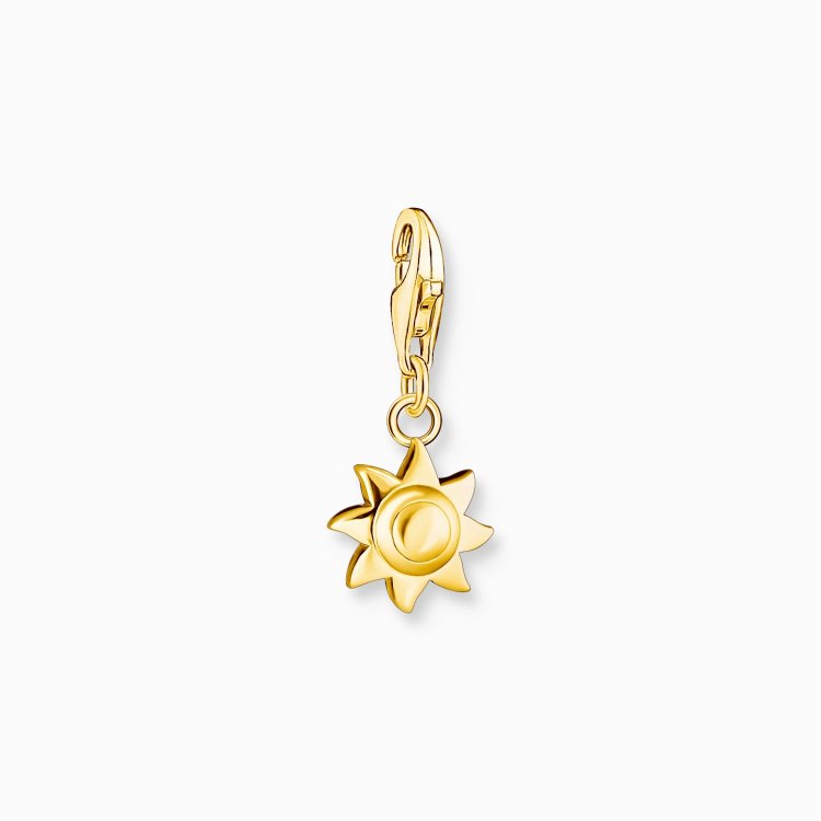 THOMAS SABO Silver Charm Pendant Sun Gold Plated