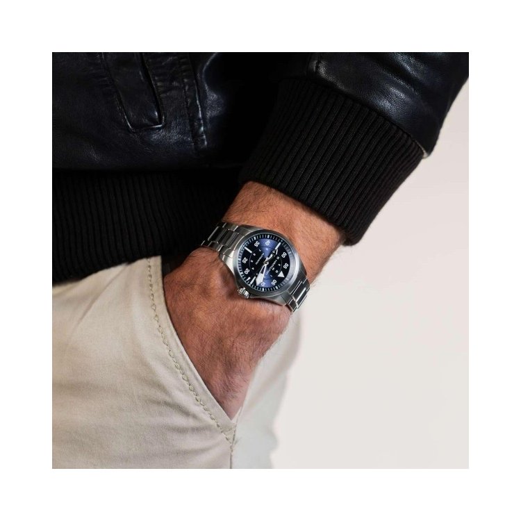 HAMILTON Khaki Aviation Pilot Auto Stainless Steel Bracelet