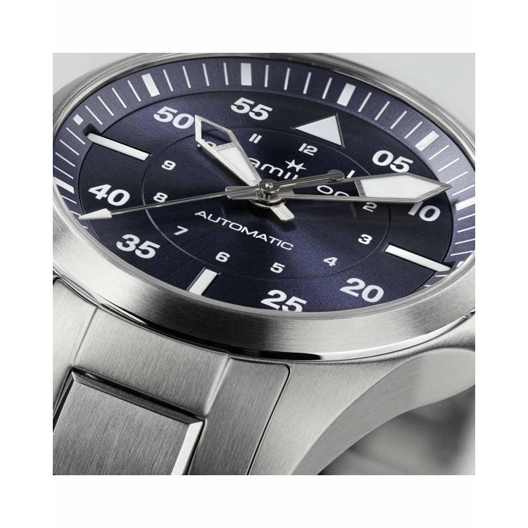 HAMILTON Khaki Aviation Pilot Auto Stainless Steel Bracelet