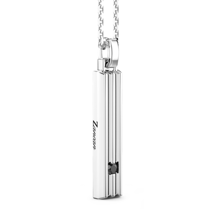ZANCAN Silver Necklace with Vertical Tag Pendant