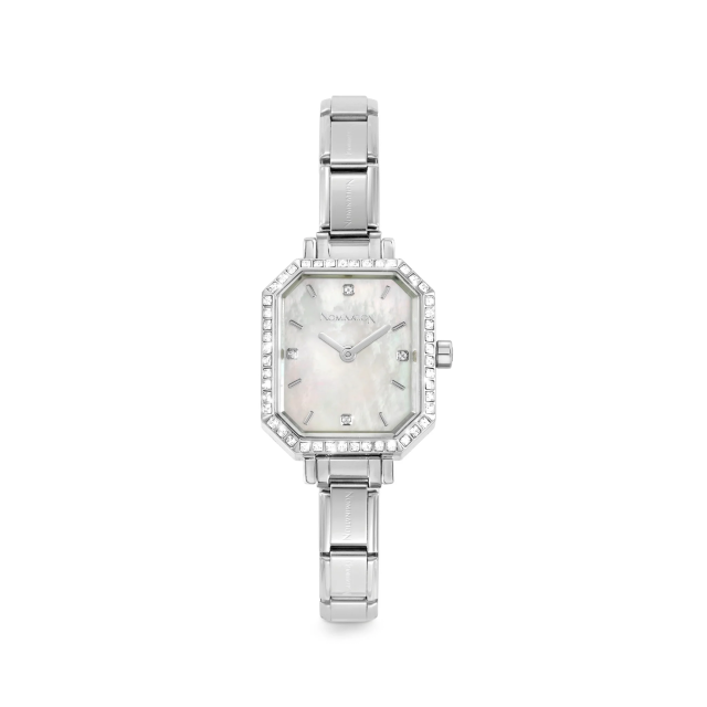 NOMINATION WATCH PARIS STAINLESS STEEL & RECTANGLE MOTHER OF PEARL DIAL