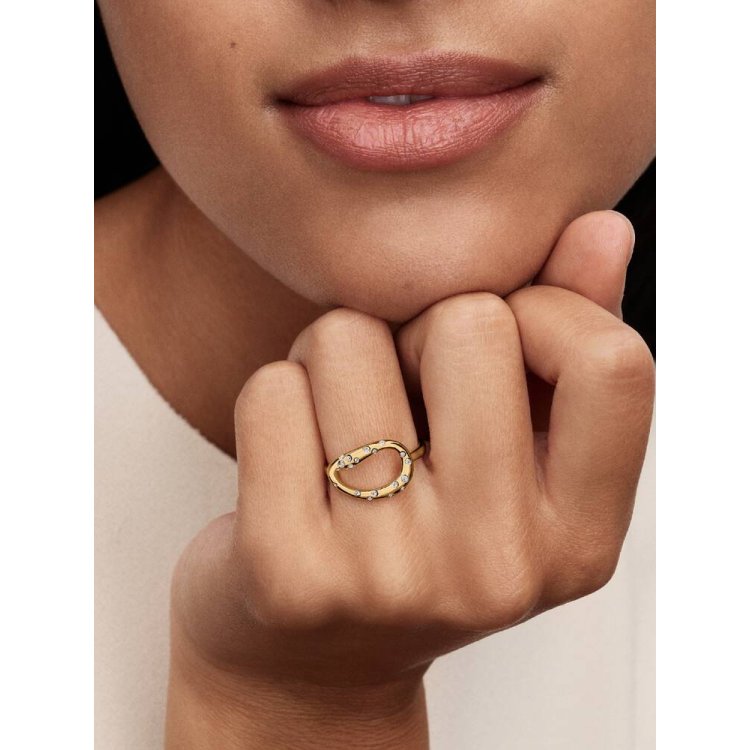 PANDORA TIMELESS Organically Shaped Stone-Set Statement Ring