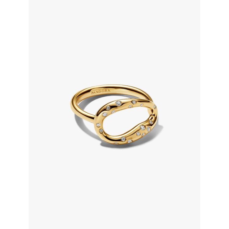 PANDORA TIMELESS Organically Shaped Stone-Set Statement Ring