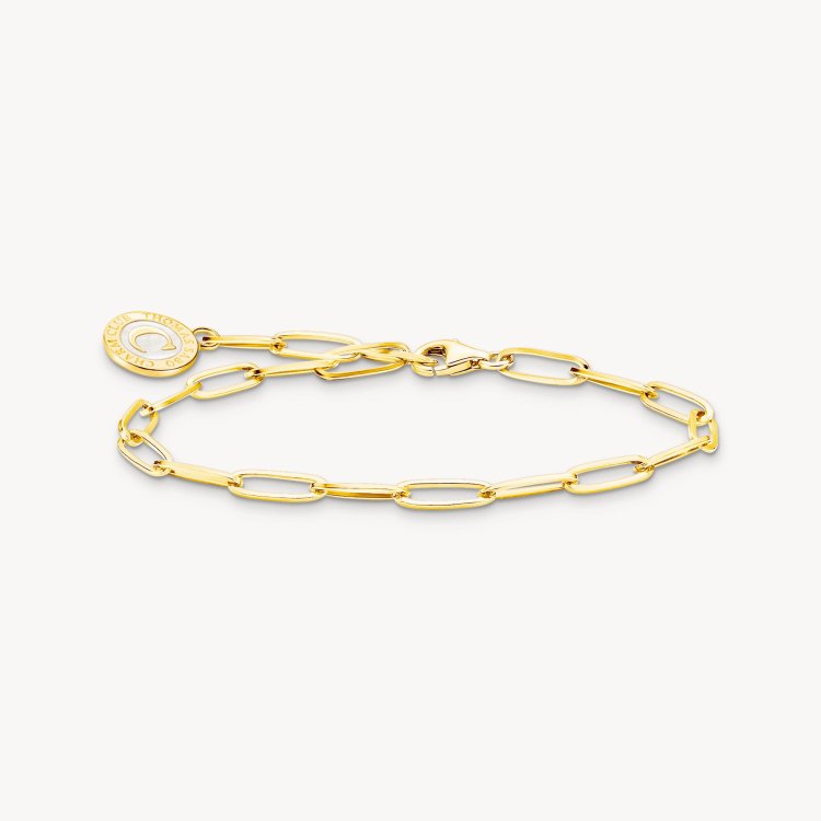 THOMAS SABO Charm Bracelet with White Coin Gold Plated