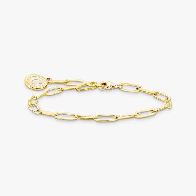 THOMAS SABO Charm Bracelet with White Coin Gold Plated