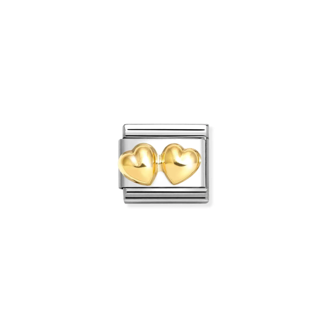 NOMINATION COMPOSABLE CLASSIC LINK DOUBLE ROUNDED HEARTS IN GOLD
