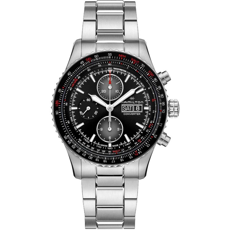 HAMILTON Khaki Aviation Converter Auto Chrono Stainless Steel Bracelet