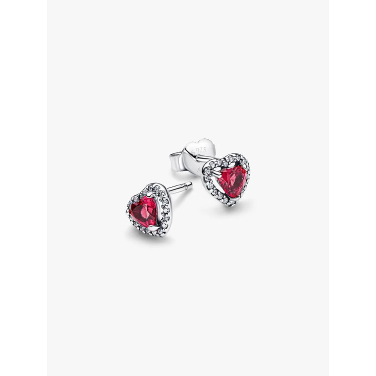 PANDORA TIMELESS Elevated Red Heart Stud Earrings