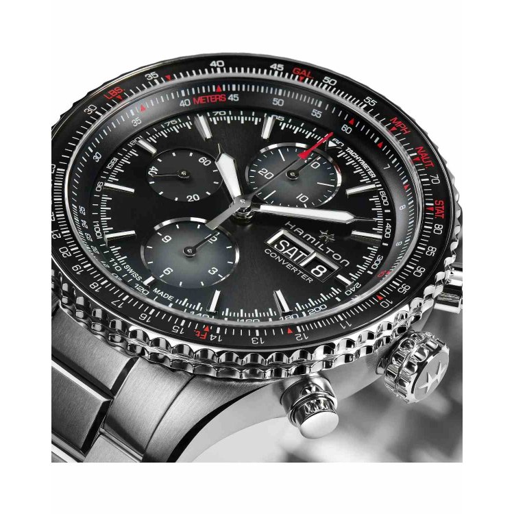HAMILTON Khaki Aviation Converter Auto Chrono Stainless Steel Bracelet