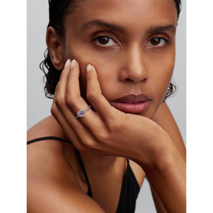 PANDORA TIMELESS Elevated Light Purple Heart Ring