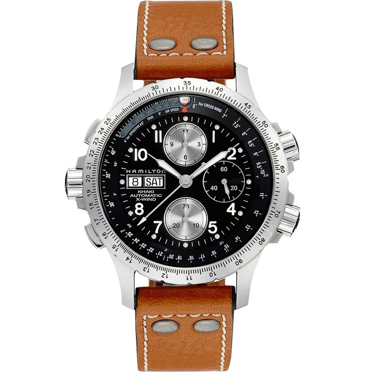 HAMILTON Khaki Aviation X-Wind Automatic Chronograph Brown Leather