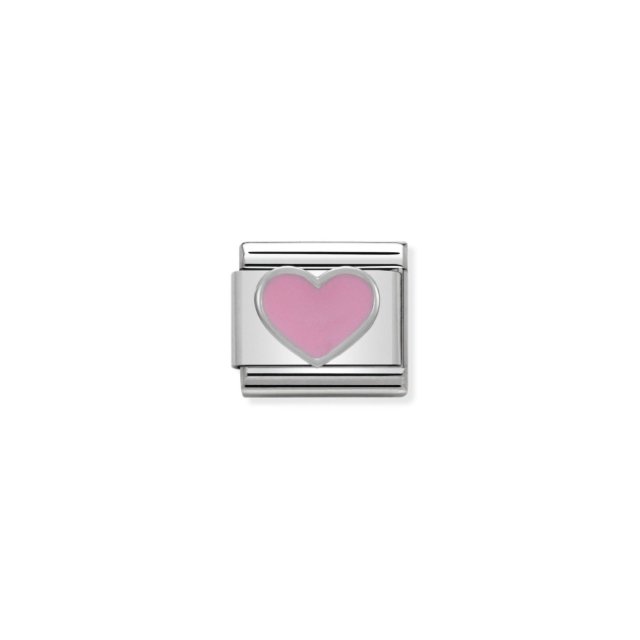 NOMINATION COMPOSABLE CLASSIC LINK HEART IN SILVER AND ENAMEL 