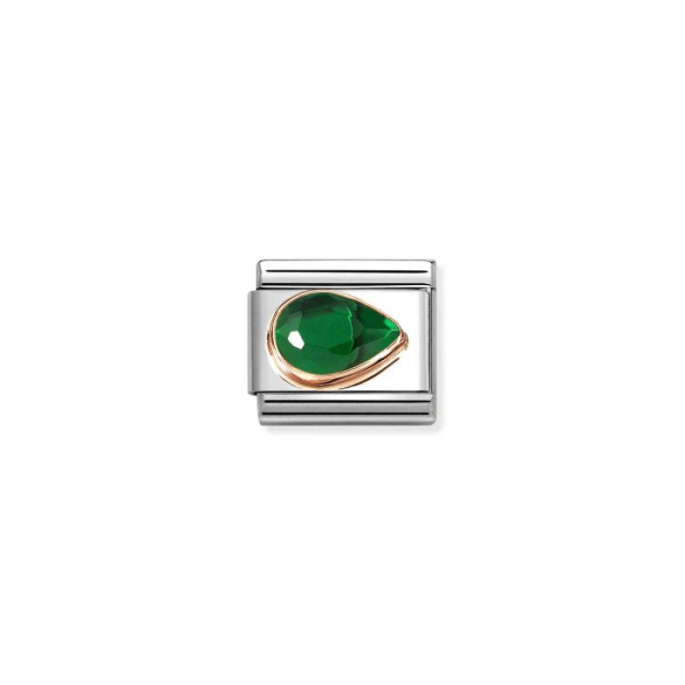 NOMINATION COMPOSABLE CLASSIC LINK  GREEN CZ DROP