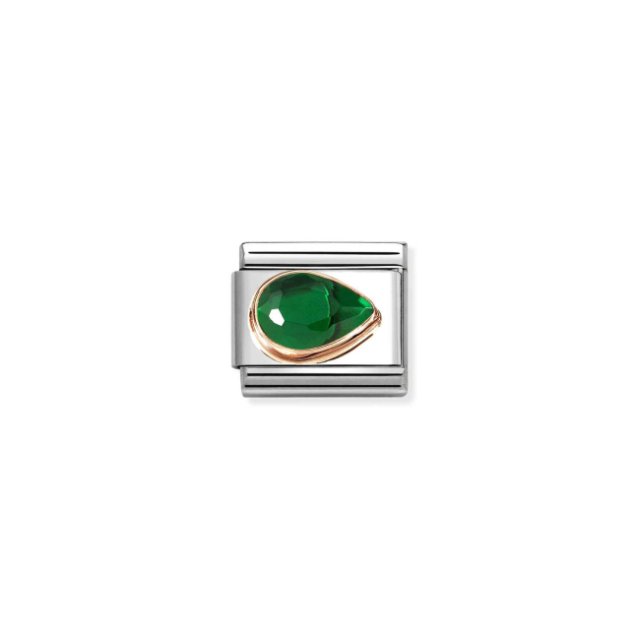 NOMINATION COMPOSABLE CLASSIC LINK  GREEN CZ DROP