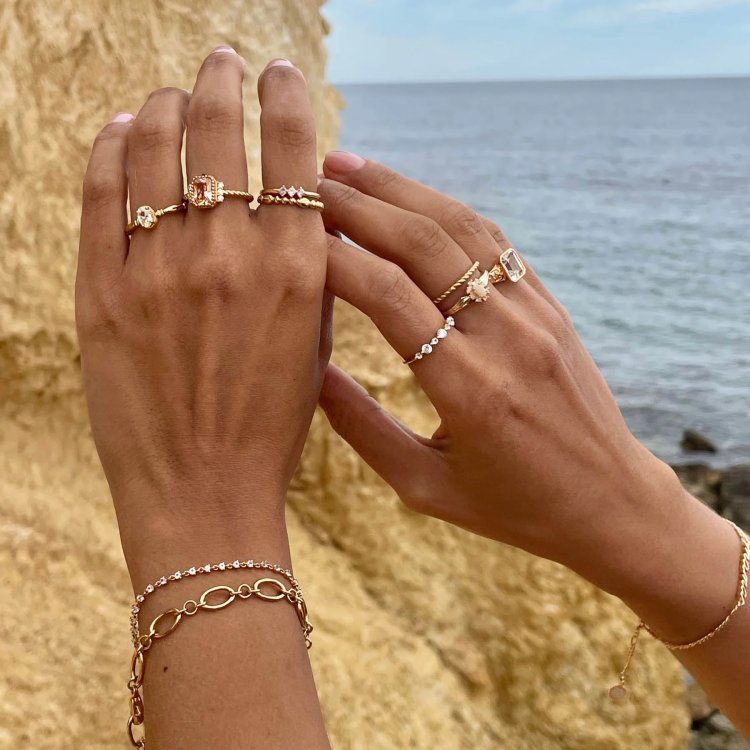 24KAE Bracelet with Pastel Colored Stones