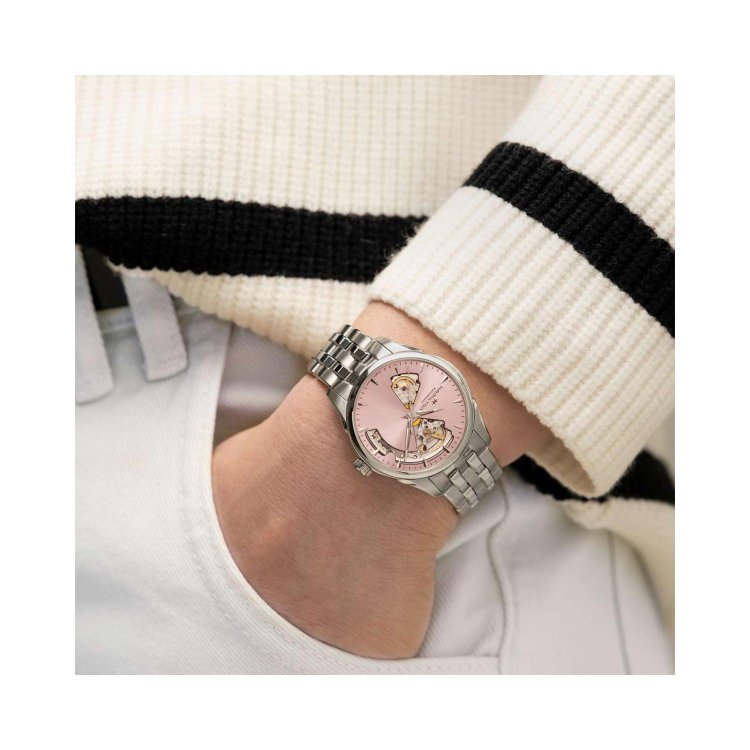 HAMILTON Jazzmaster Open Heart Lady Auto Stainless Steel Bracelet