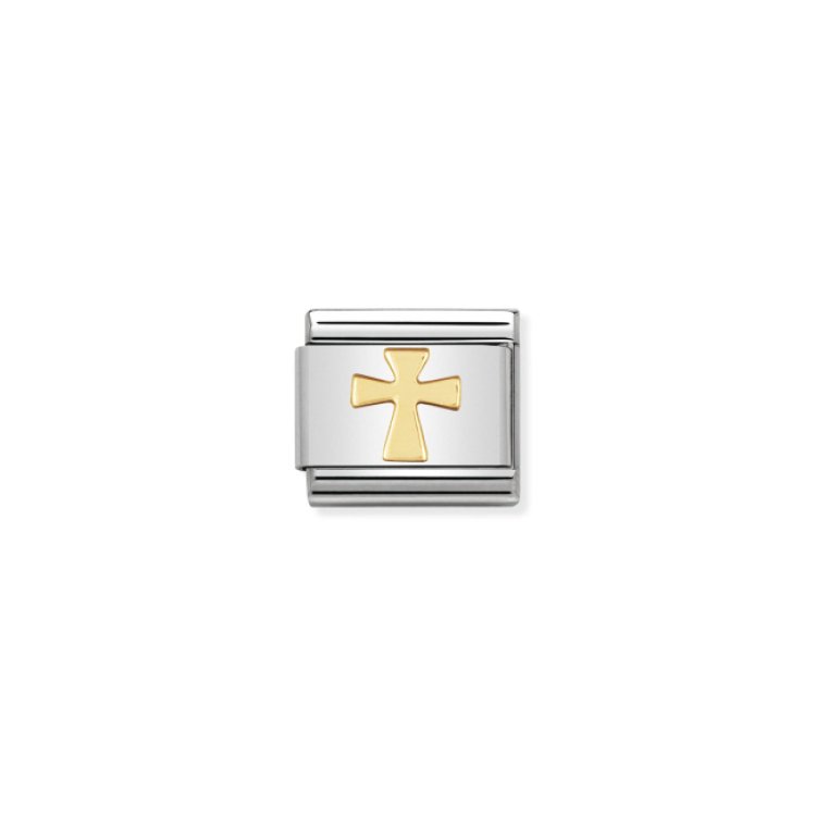 NOMINATION COMPOSABLE CLASSIC LINK CROSS IN 18K GOLD