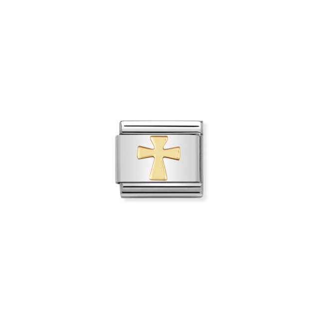 NOMINATION COMPOSABLE CLASSIC LINK CROSS IN 18K GOLD