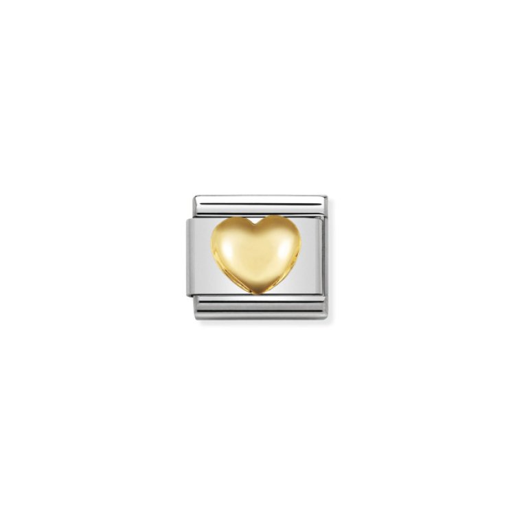 NOMINATION COMPOSABLE CLASSIC LINK RAISED HEART IN 18K GOLD