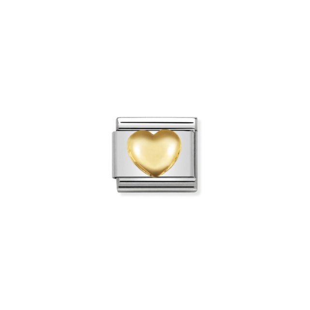 NOMINATION COMPOSABLE CLASSIC LINK RAISED HEART IN 18K GOLD