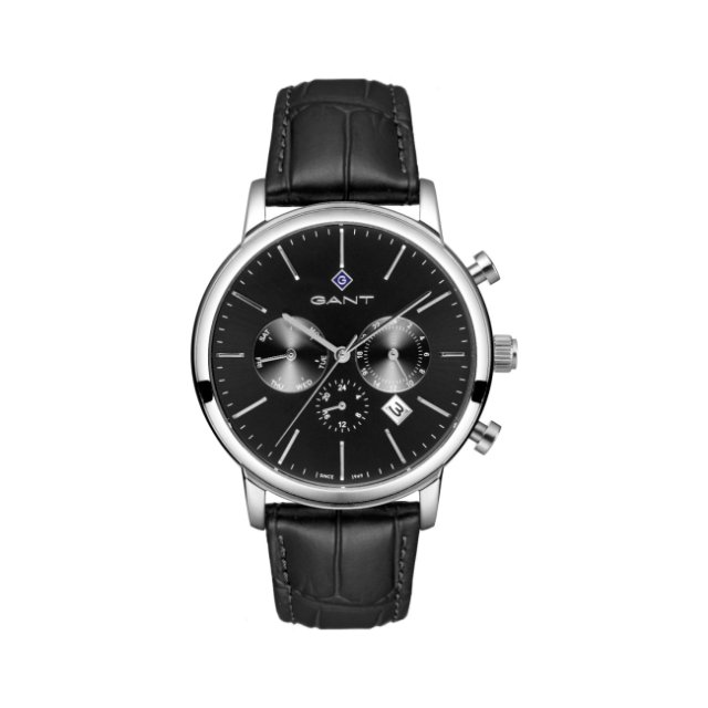 GANT CLEVELAND Black Leather Strap