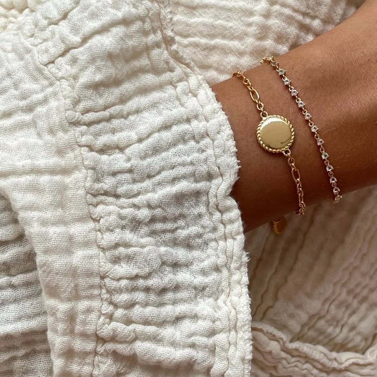 24KAE Bracelet with Pastel Colored Stones