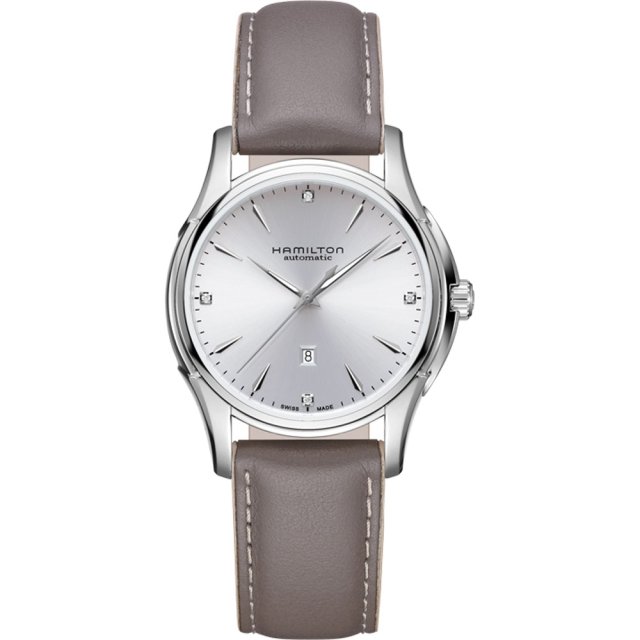 HAMILTON Jazzmaster Lady Auto Diamonds Purple Leather Strap