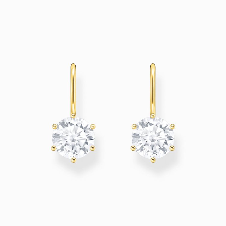 THOMAS SABO Gold-Plated Earrings with White Zirconia 